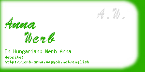 anna werb business card